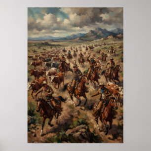 Wilde Westen Cowboy Veeveeart Poster