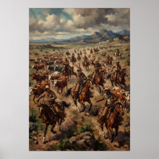 Wilde Westen Cowboy Veeveeart Poster (Voorkant)