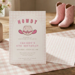 Wilde Westen Cowgirl Country Western 6e Verjaardag Kaart