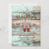 Wilde Westen | Hout | Eerste Rodeo verjaardagsfees Kaart (Voorkant)