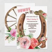 Wilde Westen | Howdy | Cowgirl Feest Kaart (Voorkant / Achterkant)