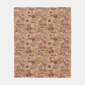 Wilde Westen Rodeo Cowboy Broncos Saloon Fleece Deken (Voorkant)