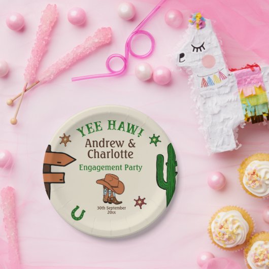 Wilde Westen Ruw Cowboysfeest Papieren Bordje (Feest)
