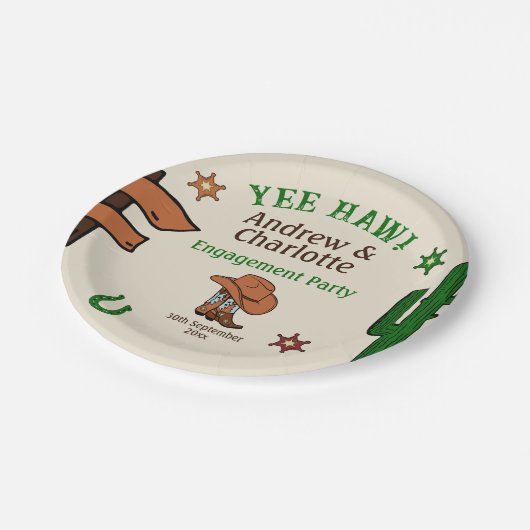 Wilde Westen Ruw Cowboysfeest Papieren Bordje (Gekanteld)