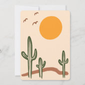 Wilde Westen Saguaro Cactus Handgetekend Op Maat Save The Date (Achterkant)