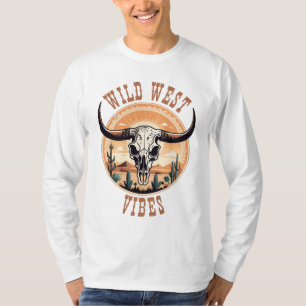Wilde Westen-sfeer Koeienschedel T-shirt