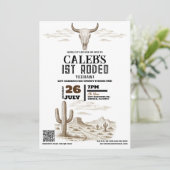 Wilde Westen Western 1e Rodeo Verjaardagsfeest Kaart (Staand voorkant)