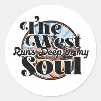 Wilde Westen - Western Americana Landschap Ronde Sticker