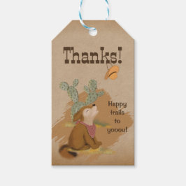 Wilde Westen Whimsical Cowboy Bedankt Cadeaulabel