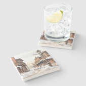 Wilde Westen Winter Stenen Onderzetter (Zijkant)