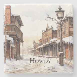 Wilde Westen Winter Stenen Onderzetter