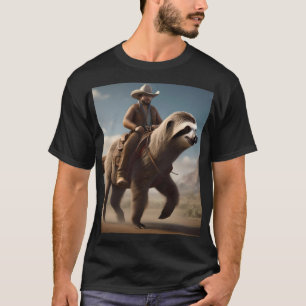 "Wilde Westen-wonderen: Cowboy die op een luiaardp T-shirt