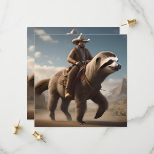 "Wilde Westen Wonders: Cowboy die rijdt op een lui Save The Date