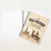 Wilde Western! Horses. Bewerkbare mannen Planner (Display)