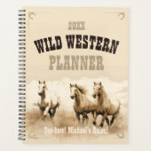 Wilde Western! Horses. Bewerkbare mannen Planner (Voorkant)