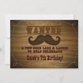 Wilde Westerne Cowboy Mustache Uitnodiging (Voorkant)