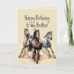 Wilde Westerne paarden Birthday Brother Boerderij  Kaart<br><div class="desc">Wilde Westerne paarden Birthday Brother Boerderij Animal Dingen die je leuk vindt voor degene die van paarden houdt</div>
