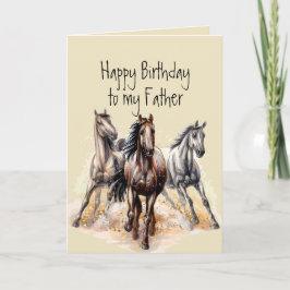 Wilde Westerne paarden Birthday Father Animal Card Kaart