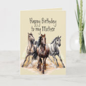 Wilde Westerne paarden Birthday Moeder Dier Kaart (Voorkant)