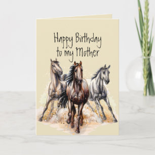 Wilde Westerne paarden Birthday Moeder Dier Kaart
