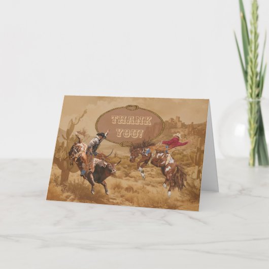 Wilde Westerne ronde omhoog Dank u Bedankkaart (Voorkant)