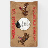 wilde westerne verjaardag spandoek (Verticaal)