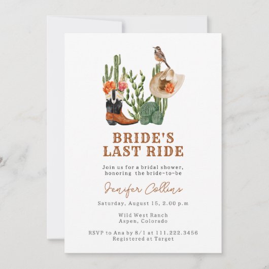 Wilde Westerne Vrijgezellenfeest Kaart (Voorkant)