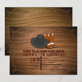 Wilde Westerse Land Touw Laarzen & Hoed Uitnodigin Kaart (Voorkant / Achterkant)