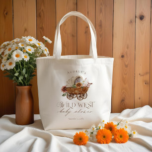 Wilde Westerse Landelijke Bloemstuk Wagen Baby Sho Tote Bag