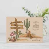 Wilde Westerse Woestijn Dieren Meisjes Grafische V Kaart (Staand voorkant)