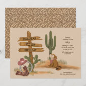 Wilde Westerse Woestijn Dieren Meisjes Grafische V Kaart (Voorkant / Achterkant)