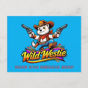 Wilde Westie Cowboy Hond Briefkaart