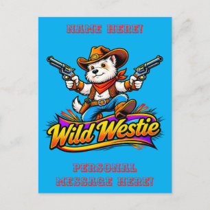 Wilde Westie Cowboy Hond Briefkaart