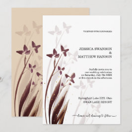 Wilde & wijnbevlekte waterverf bloemen kaart