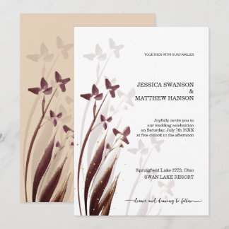 Wilde & wijnbevlekte waterverf bloemen kaart