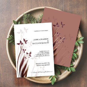 Wilde & wijnbevlekte waterverf bloemen kaart