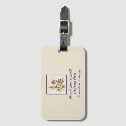 Wilde wilde bloemen bagagelabel (Voorkant (verticaal))