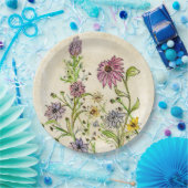 Wilde wilde bloemen op een papieren bord (Feest)