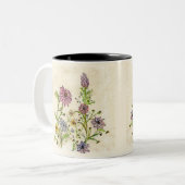 Wilde wilde bloemen tweekleurige koffiemok (Voorkant links)