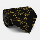 Wilde wilde paarden Black en Gold Stropdas (Opgerold)