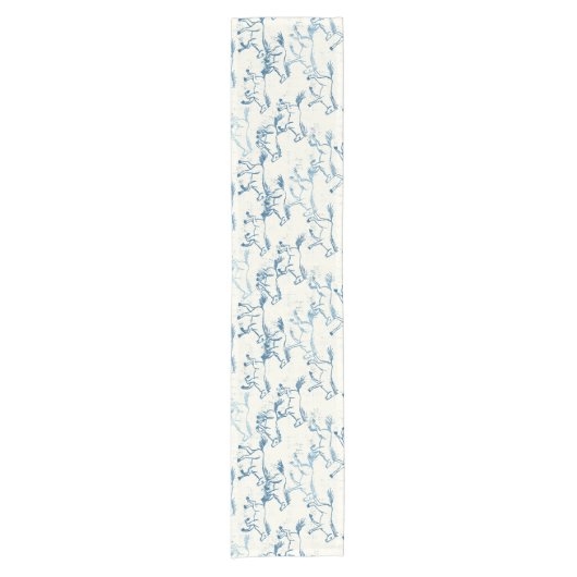 Wilde wilde paarden Indigo Table Runner Korte Tafelloper (Voorkant)