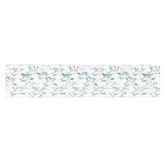 Wilde wilde paarden Indigo Table Runner Korte Tafelloper (Horizontaal)