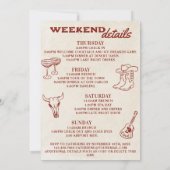 Wilde Wilde Vrouw Bruidsmeisje Weekend Itinerarium Kaart (Achterkant)