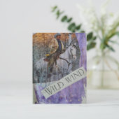 Wilde Wind Retro Cowboy Briefkaart (Staand voorkant)