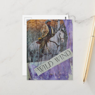 Wilde Wind Retro Cowboy Briefkaart