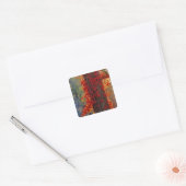 Wilde wingerd helderrood in de herfst bij vierkante sticker (Envelop)