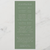 Wilde Wispelturige Bloemen & Groene Plantage Programmakaart (Achterkant)