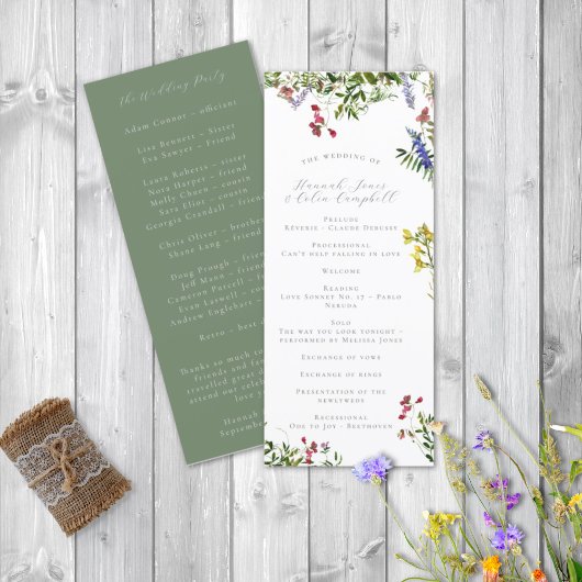 Wilde Wispelturige Bloemen & Groene Plantage Programmakaart
