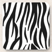 Wilde witte en zwarte zebra huidafdrukpatroon onderzetter (Voorkant)