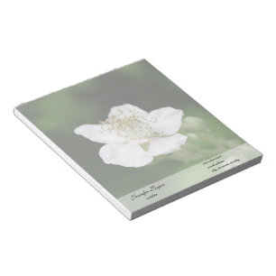 Wilde witte framboemblad notitieblok